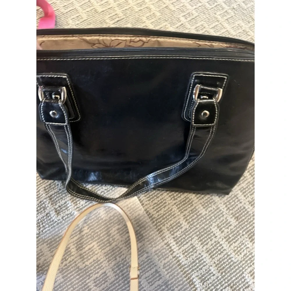 SAMSONITE TOTE‎ BAG/ LAPTOP BLACK LEATHER LIKE BAG FITS 15.4 LAPTOPS AND MORE